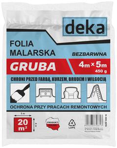 FOLIA MALARSKA GRUBA BEZBARWNA 4*5M 450G - 2878475655