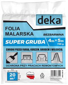 FOLIA MALARSKA SUPER GRUBA BEZBARWNA 4*5M 700G - 2878475656