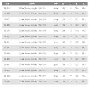 KRATKA WENTYLACYJNA Z SIATK 170*170, FI 150 BIAY - 2878489234