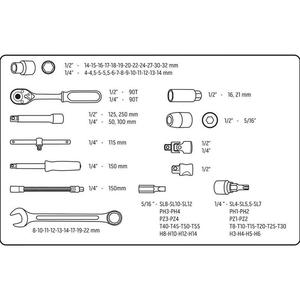 ZESTAW KLUCZY NASADOWYCH 1/4'' 1/2'' 82 CZʦCI - 2878492646