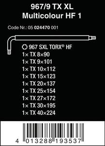 ZESTAW KLUCZY TRZPIENIOWYCH TORX 967/9 TX XL MULTIC TX8-TX40 - 2878494798