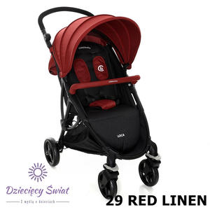 LOCA Coto Baby Red Len komfortowy wzek spacerowy - 2876256646