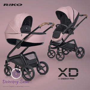 XD Black Edition 3w1 RIKO Energy Pink nowoczesny wzek dziecicy - 2876257205