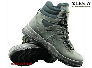 LESTA Obuwie Sportowe Trekking LE-6235-C - Szary - 2597647205