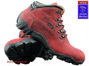 SOZA Bio Eco Obuwie Sportowe Trekking SO-728L-G - Czerwony - 2597647218