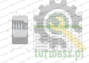 Nakrtka hydrauliczna metryczna (M10L) M16x1.5 10L Waryski ( sprzedawane po 20 ) - 2874195070