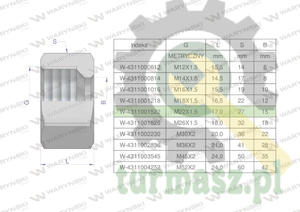 Nakrtka hydrauliczna metryczna (M15L) M22x1.5 15L Waryski ( sprzedawane po 20 ) - 2874195072