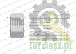 Nakrtka hydrauliczna metryczna (M35L) M45x2 35L Waryski ( sprzedawane po 2 ) - 2874195076