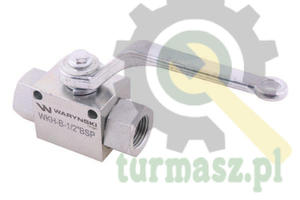 Zawr kulowy hydrauliczny 2-drogowy 2/2 - 1/2"BSP z otworami mocujcymi 500 bar Waryski - 2874320835