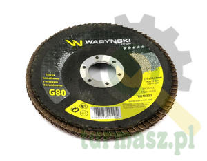 Tarcza do szlifierki 125 mm lamelkowa z elektrokorundem GR80 (sprzedawana po 10 szt.) Waryski - 2874468074