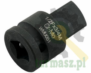 Adapter do nasadek udarowych 1/2" (F) x 3/4" (M). CrMo. Waryski - 2874545067