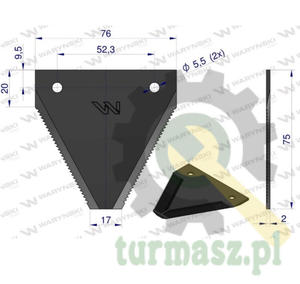 N niwny 75x76x2mm otwr 5.5 zastosowanie MF1389SP Case MF WARYSKI ( sprzedawane po 25 ) - 2874545245