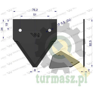 N niwny 83x76x2mm otwr 5.5 zastosowanie 261431M1 MF WARYSKI ( sprzedawane po 25 ) - 2874545246