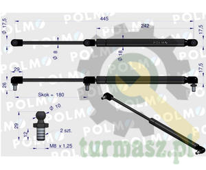 Siownik podnoszenia maski New Holland 5177277 POLMO - 2874838796