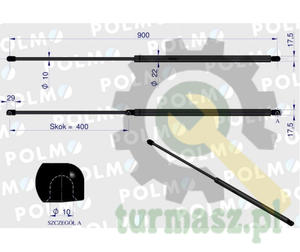 Siownik podnoszenia maski New Holland 82007029 POLMO - 2874838800