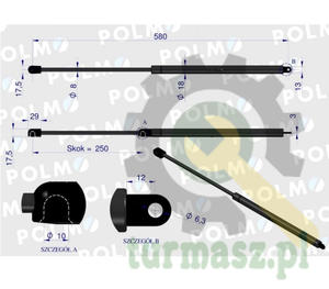 Siownik podnoszenia maski New Holland 5166403 POLMO - 2875218844