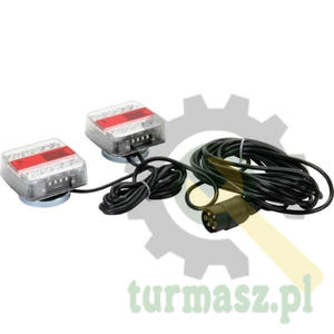 Zestaw lamp tylnych 7,5m LED 12V na magnes - 2861079935