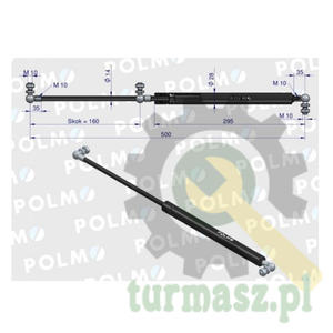 Siownik drzwi max. L-500mm Massey Ferguson 3380149M1 POLMO - 2861080871