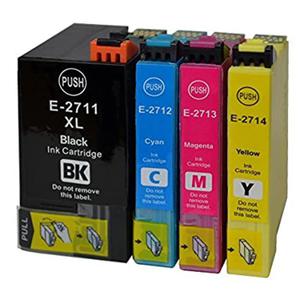 Zgodny z Epson T2711 T2712 T2713 T2714 zestaw 4 tuszy (C M Y K) do Epson Workforce WF-3620 WF-3620DWF WF-3640DTWF WF-7110DTW WF-7610DWF WF-7620DTWF WF-7620TWF zamienniki - 2860092282