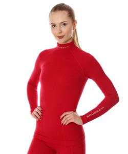 Bluza damska merino Brubeck EXTREME WOOL Malina - 2871830187