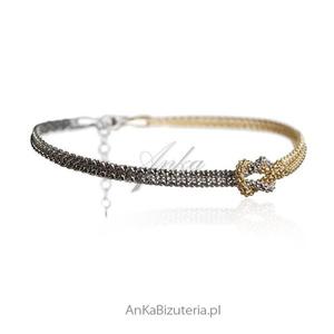 Biżuteria włoska Bransoletka srebrna rodowana i pozłacana - 2835351691