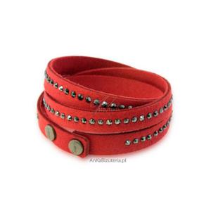 Swarovski biżuteria - bransoletka czerwona z kryształami Swarovski - 2835353265