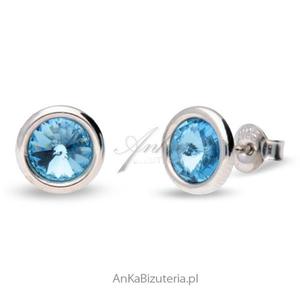 Kolczyki srebrne Swarovski TINY BONBON - Aquamarine - 2835352306