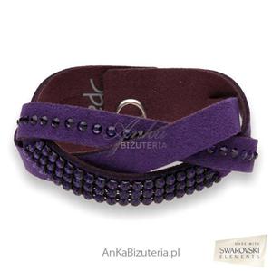 Bransoletka Swarovski Zapleciony warkocz - MIX BRAID fioletowy - 2835351909