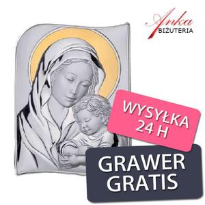 Obrazek srebrny Madonna z dziecitkiem 12 * 17 cm - 2850255505