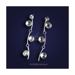 Oryginalne srebrne kolczyki z cyrkoniami "Kwiat konwalii" - 2835352942