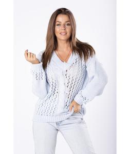 Luny bekitny sweter ze splotem na przodzie NICAIA nicaia-light-blue nicaia-light-blue, Rozmiar: ONE_SIZE Wysyka w 24h, darmowa dostawa od 99PLN, mozliwo zakupu teraz i zapaty za 30 dni - PayU - pac pniej - 2859495839