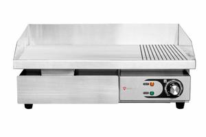 Pyta grillowa elektryczna | 2/3 gadka 1/3 ryflowana | nastawna | 3 kW | 550x430x250 mm | RQEG818-2 - 2877268854