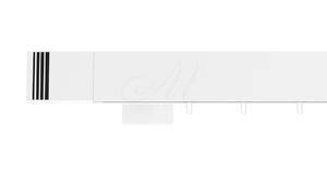 Top-Line karnisz szynowy biay pojedynczy z kocwk Modern kolor stali szczotkowanej - 2862493530