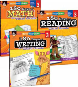 180 Days of Reading, Writing and Math for Third Grade 3-Book Set - 2878167582