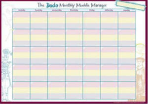 Dodo Monthly Muddle Manager Pad - A3 Desk Sized Monthly-Calendar-Jotter-Doodle-Tear-off-Notepad - 2854560234