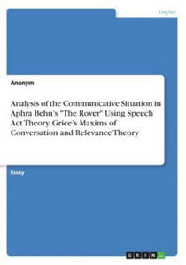 Analysis of the Communicative Situation in Aphra Behn's "The Rover" Using Speech Act Theory, Grice's Maxims of Conversation and Relevance Theory - 2877493706