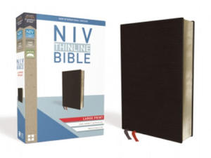 NIV, Thinline Bible, Large Print, Bonded Leather, Black, Red Letter Edition - 2870036735