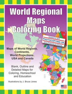 World Regional Maps Coloring Book: Maps of World Regions, Continents, World Projections, USA and Canada - 2877961647