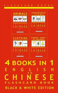 4 books in 1 - English to Chinese - Kids Flash Card Book: Black & White: Learn Mandarin Vocabulary for Children - 2861966414