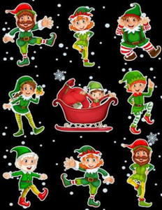 Christmas Holiday Sticker Album Dancing Elves: 100 Plus Pages For PERMANENT Sticker Collection, Activity Book For Boys and Girls - 8.5 by 11 - 2874537862