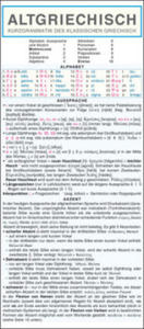 Leporello: Griechisch (Altgriechisch) Kurzgrammatik - Die komplette Grammatik im berblick - 2875674637