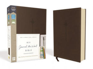 NIV, Journal the Word Bible, Imitation Leather, Brown, Red Letter Edition, Comfort Print: Reflect, Take Notes, or Create Art Next to Your Favorite Ver - 2877865253