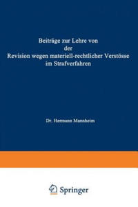 Beitr ge Zur Lehre Von Der Revision Wegen Materiellrechtlicher Verst sse Im Strafverfahren - 2867126669