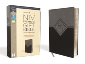 Niv, Premium Gift Bible, Leathersoft, Black/Gray, Red Letter Edition, Comfort Print