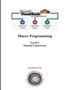 Visual Basic for Applications (VBA) Level 1: Macro Programming Student Courseware - 2876625805