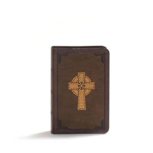 KJV Large Print Compact Reference Bible, Celtic Cross Brown Leathertouch - 2877771067