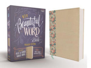 NIV, Beautiful Word Bible, Updated Edition, Peel/Stick Bible Tabs, Leathersoft over Board, Gold/Floral, Red Letter, Comfort Print - 2867604549