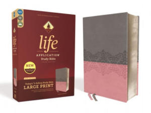 Niv, Life Application Study Bible, Third Edition, Large Print, Leathersoft, Gray/Pink, Red Letter Edition - 2877772965