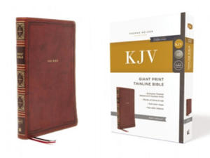 KJV Holy Bible, Giant Print Thinline Bible, Brown Leathersoft, Red Letter, Comfort Print: King James Version - 2874172099