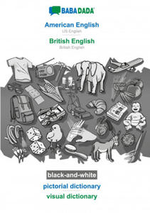 BABADADA black-and-white, American English - British English, pictorial dictionary - visual dictionary - 2867130579